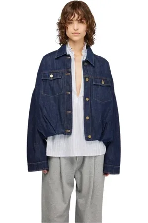 SEMICOUTURE Dames, Jassen, Blauw, Maat: S Denim