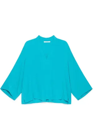 Maliparmi Dames, Blouses & Shirts, Blauw, Maat: S Zijde