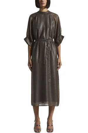 PESERICO SIGN Dames, Jurken, Bruin, Maat: M Chiffon