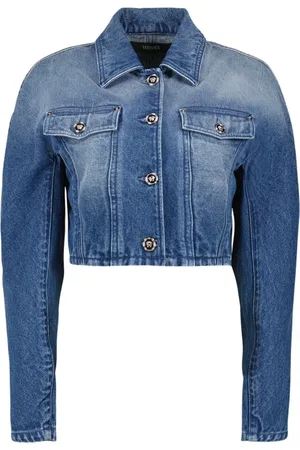 VERSACE Dames, Jassen, Blauw, Maat: 2XS Denim