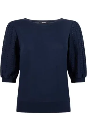 Jansen Amsterdam Dames, Blouses & Shirts, Blauw, Maat: L Viscose