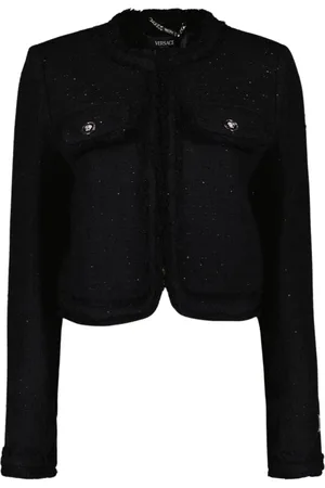 VERSACE Dames, Jassen, Zwart, Maat: XS Tweed