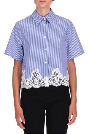 ERMANNO SCERVINO Dames, Blouses & Shirts, Blauw, Maat: S Katoen