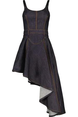 Alexander McQueen Dames, Jurken, Zwart, Maat: XS Denim