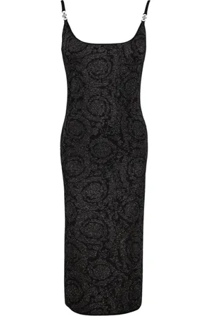 VERSACE Dames, Jurken, Zwart, Maat: XS Viscose