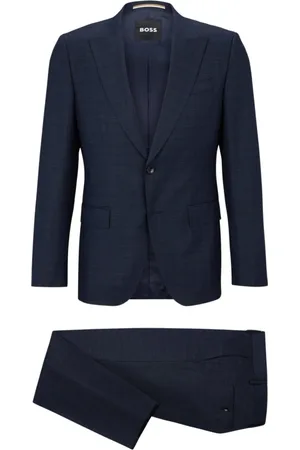 HUGO BOSS Heren, Pakken, Blauw, Maat: XL Wol