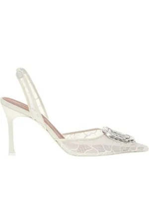 Amina Muaddi Dames, Schoenen, Wit, Maat: 40 EU