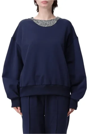 Twin-Set Dames, Sweatshirts & Hoodies, Blauw, Maat: M