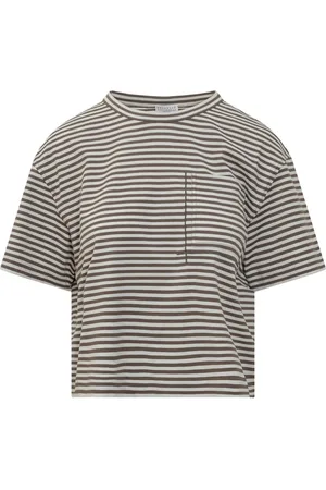 Brunello Cucinelli Dames, Tops, Bruin, Maat: S Katoen