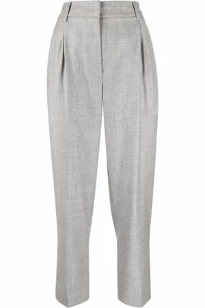 Brunello Cucinelli Dames, Broeken, Grijs, Maat: M Wol