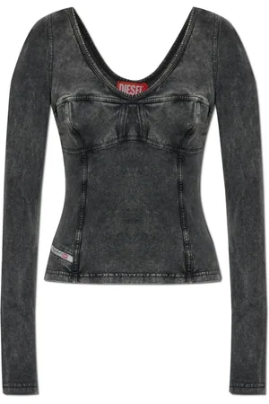 Diesel Dames, Tops, Grijs, Maat: L Katoen