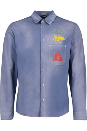 Dior Heren, Overhemden, Blauw, Maat: XL Denim