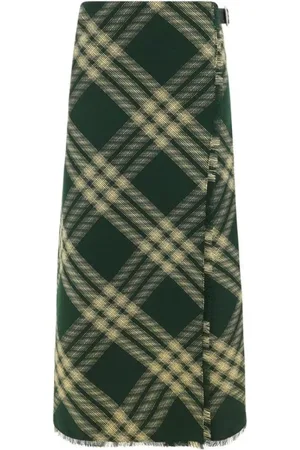 Burberry Dames, Rokken, Groen, Maat: XS Wol