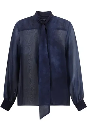 LARDINI Dames, Blouses & Shirts, Blauw, Maat: M Zijde
