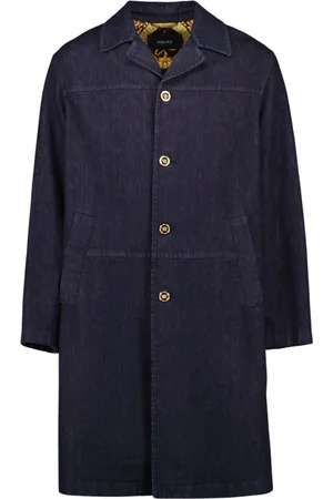 VERSACE Heren, Mantels, Blauw, Maat: M Denim