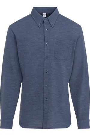 Berluti Heren, Overhemden, Blauw, Maat: S Wol