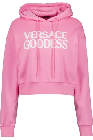 VERSACE Dames, Sweatshirts & Hoodies, Roze, Maat: 2XS Katoen