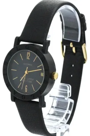 Bvlgari Heren, Pre-owned, Zwart, Maat: ONE Size Leer