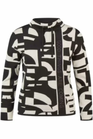 Rabe Dames, Sweatshirts & Hoodies, Zwart, Maat: M