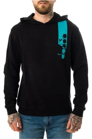 Diadora Heren, Sweatshirts & Hoodies, Zwart, Maat: XL Katoen