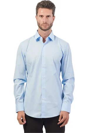 HUGO BOSS Heren, Overhemden, Blauw, Maat: M Katoen