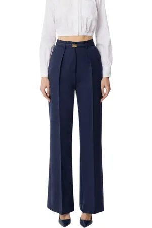 Elisabetta Franchi Dames, Broeken, Blauw, Maat: M