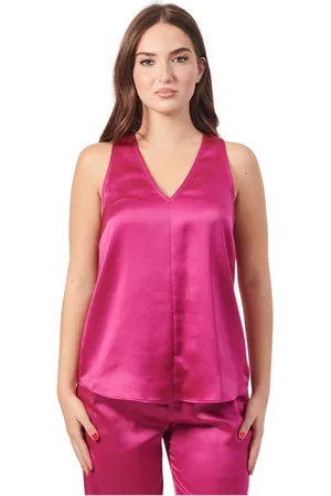 Armani Exchange Dames, Tops, Roze, Maat: XL Satijn