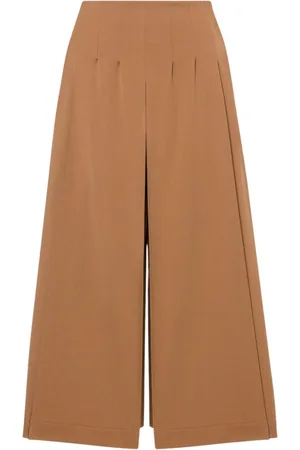 Alberta Ferretti Dames, Broeken, Bruin, Maat: S Leer