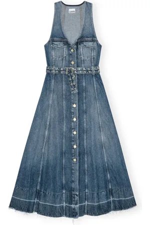 Ganni Dames, Jurken, Blauw, Maat: M Denim