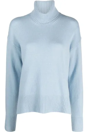 Roberto Collina Dames, Truien, Blauw, Maat: M Wol
