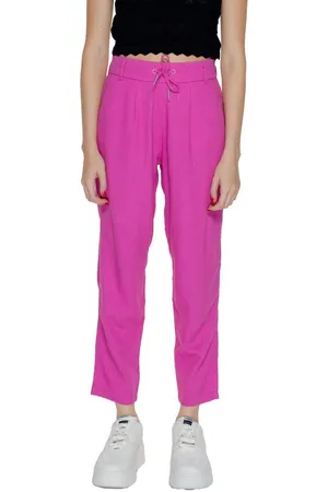 ONLY Dames, Broeken, Roze, Maat: XL L32 Linnen