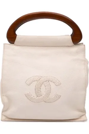 CHANEL Dames, Pre-owned, Wit, Maat: ONE Size Leer