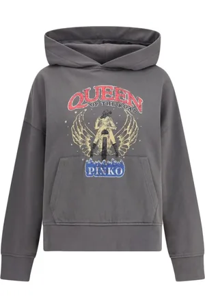 Pinko Dames, Sweatshirts & Hoodies, Grijs, Maat: M Katoen