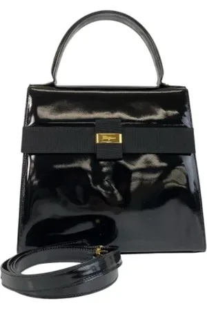 Salvatore Ferragamo Dames, Pre-owned, Zwart, Maat: ONE Size Leer