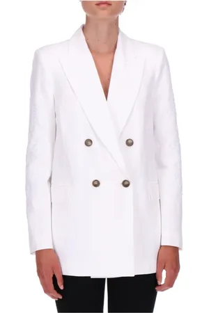 ERMANNO SCERVINO Dames, Jassen, Wit, Maat: M Linnen