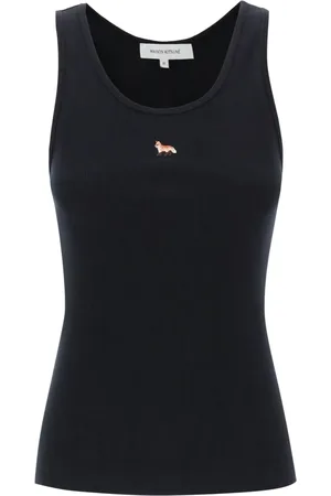 Maison Kitsuné Dames, Tops, Zwart, Maat: XS Katoen