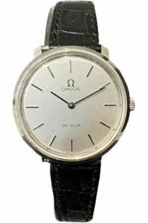 Omega Heren, Pre-owned, Grijs, Maat: ONE Size Leer