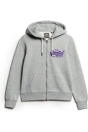 Superdry Dames, Sweatshirts & Hoodies, Grijs, Maat: L Katoen
