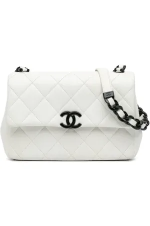 CHANEL Dames, Pre-owned, Wit, Maat: ONE Size Leer