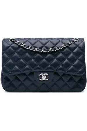 CHANEL Dames, Pre-owned, Blauw, Maat: ONE Size Leer