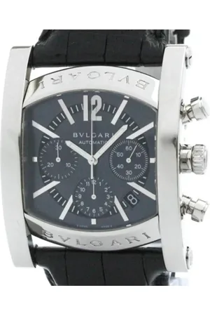 Bvlgari Heren, Pre-owned, Grijs, Maat: ONE Size Leer