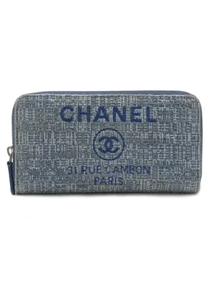 CHANEL Dames, Pre-owned, Blauw, Maat: ONE Size Leer