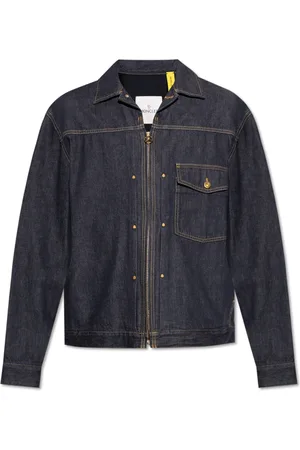 Moncler Heren, Jassen, Blauw, Maat: L Katoen