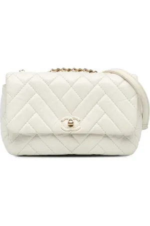 CHANEL Dames, Pre-owned, Wit, Maat: ONE Size Leer