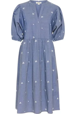 Soaked in Luxury Dames, Jurken, Blauw, Maat: L Katoen