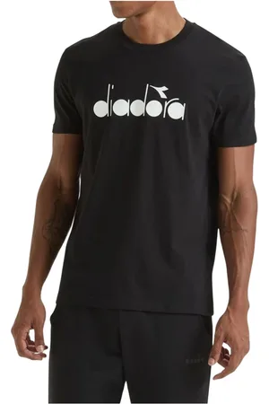 Diadora Heren, Tops, Zwart, Maat: S Katoen