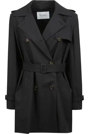 Max Mara Dames, Mantels, Zwart, Maat: S Katoen
