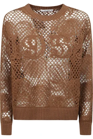 Max Mara Dames, Truien, Bruin, Maat: XS Katoen