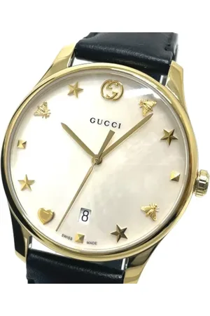 Gucci Dames, Pre-owned, Geel, Maat: ONE Size Leer