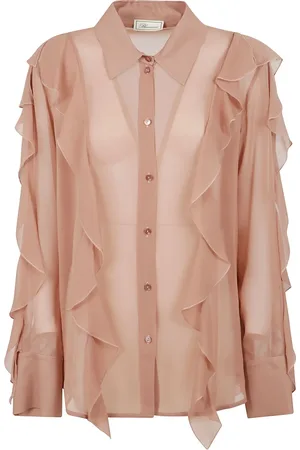 BLUMARINE Dames, Blouses & Shirts, Roze, Maat: M Zijde